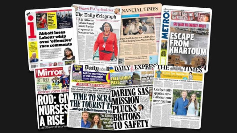 24 Nisan Pazartesi: İngiltere gazetelerinden öne çıkan manşetler