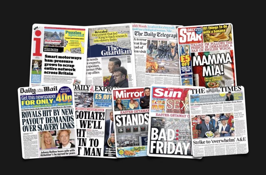  7 Nisan Cuma: İngiltere gazetelerinden öne çıkan manşetler