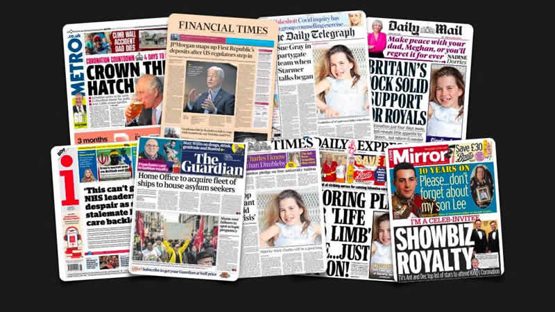  2 Mayıs Salı: İngiltere gazetelerinden öne çıkan manşetler