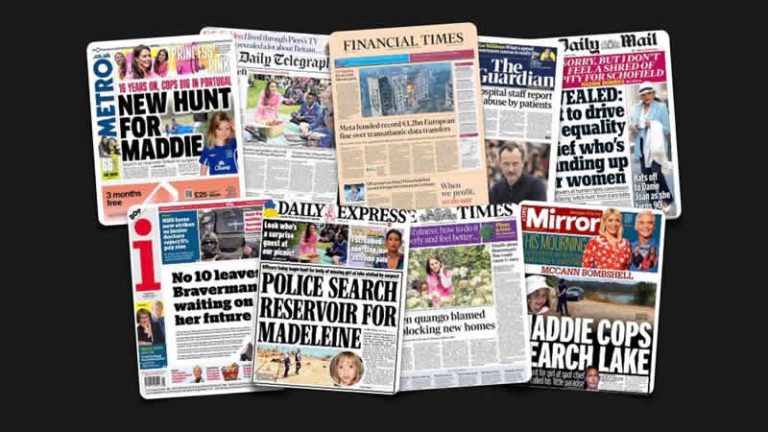 23 Mayıs Salı: İngiltere gazetelerinden öne çıkan manşetler