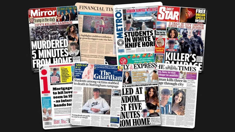  14 Haziran Çarşamba: İngiltere gazetelerinden öne çıkan manşetler