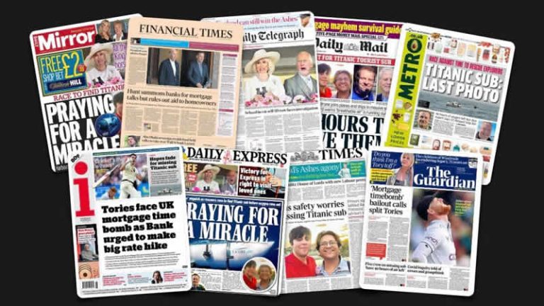 21 Haziran Çarşamba: İngiltere gazetelerinden öne çıkan manşetler