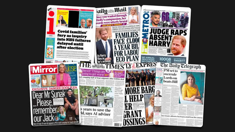 6 Haziran Salı: İngiltere gazetelerinden öne çıkan manşetler