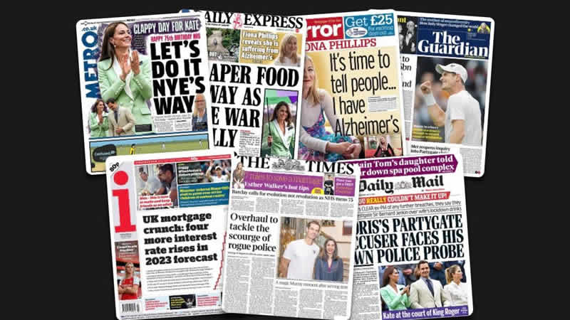 5 Temmuz Çarşamba: İngiltere gazetelerinden öne çıkan manşetler