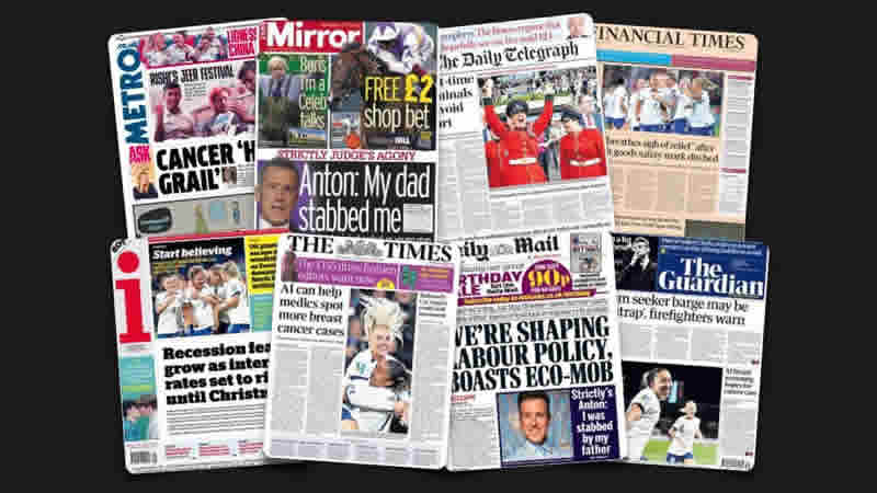  2 Ağustos Çarşamba: İngiltere gazetelerinden öne çıkan manşetler