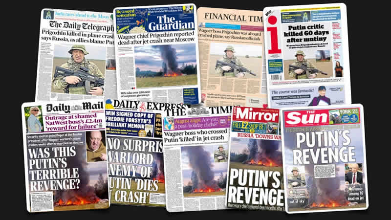  24 Ağustos Perşembe: İngiltere gazetelerinden öne çıkan manşetler