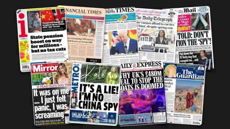  12 Eylül Salı: İngiltere gazetelerinden öne çıkan manşetler