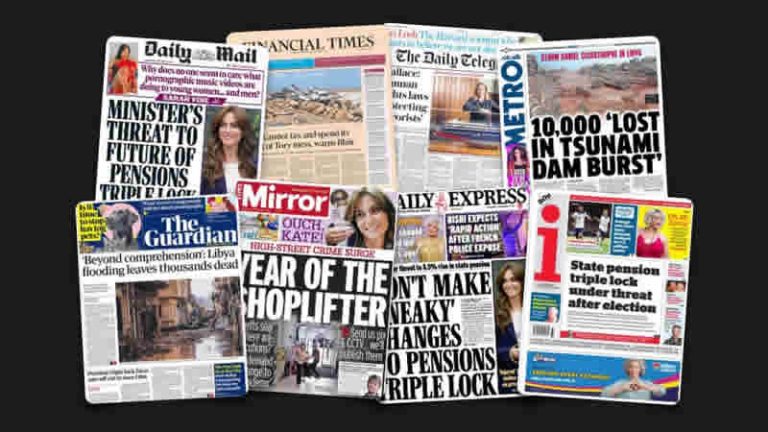 13 Eylül Çarşamba: İngiltere gazetelerinden öne çıkan manşetler