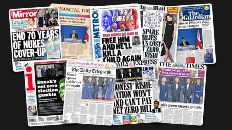 21 Eylül Perşembe: İngiltere gazetelerinden öne çıkan manşetler