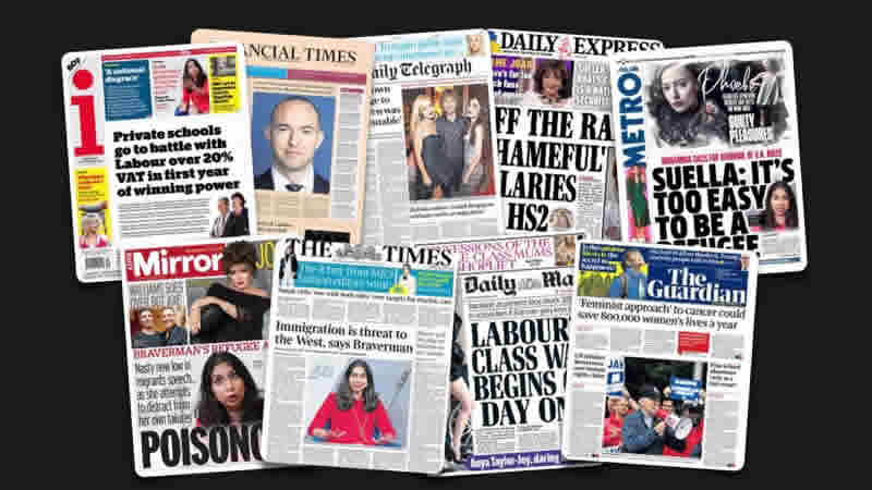 27 Eylül Çarşamba: İngiltere gazetelerinden öne çıkan manşetler