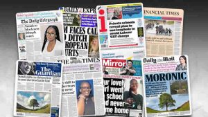 29 Eylül Cuma: İngiltere gazetelerinden öne çıkan manşetler