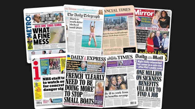  6 Eylül Çarşamba: İngiltere gazetelerinden öne çıkan manşetler