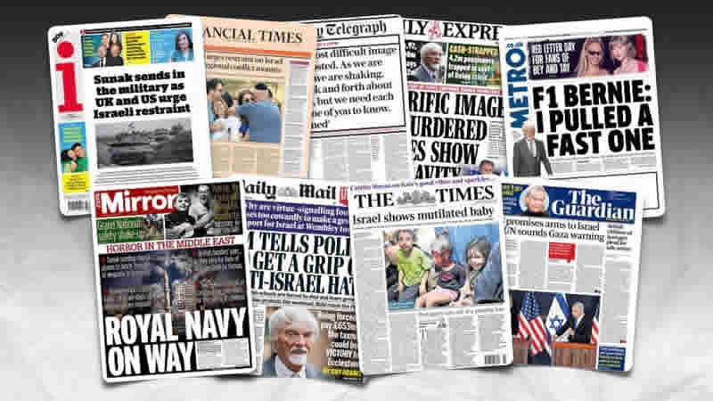  13 Ekim Cuma: İngiltere gazetelerinden öne çıkan manşetler