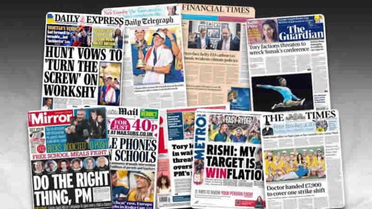 2 Ekim Pazartesi: İngiltere gazetelerinden öne çıkan manşetler