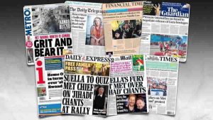 23 Ekim Pazartesi: İngiltere gazetelerinden öne çıkan manşetler