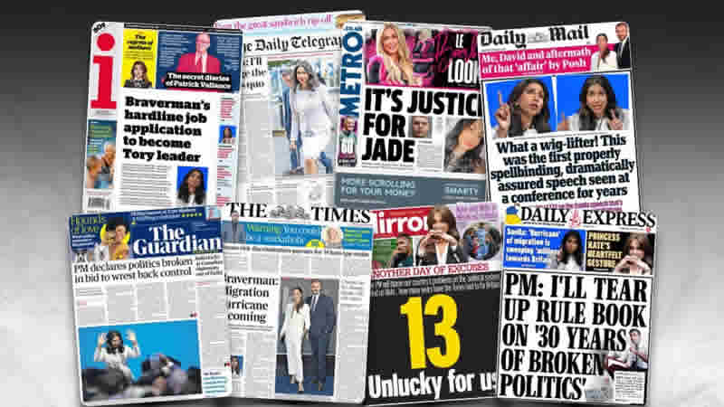 4 Ekim Çarşamba: İngiltere gazetelerinden öne çıkan manşetler