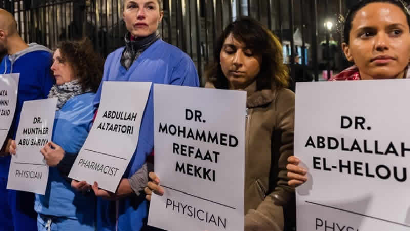 Londra’da sağlık çalışanlarından Gazze’ye destek eylemi