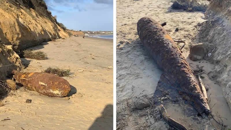Suffolk’ta uçurumdan yuvarlanan bomba korku dolu anlar yaşattı