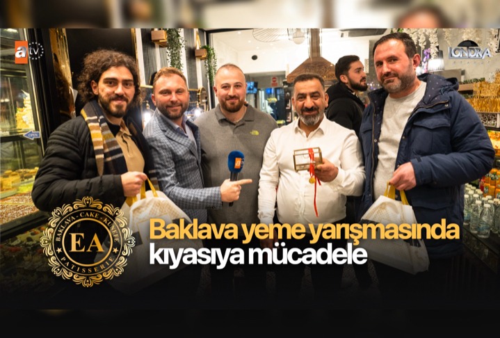 Baklava yeme yarışmasında kıyasıya mücadele…